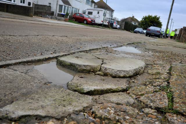 Ongoing concerns at the poor state of repair at Orient Road and Broadway, Lancing and the sewage leaks have caused distress to residents and local business owners. Pic S Robards SR2112131 SUS-211213-150611001