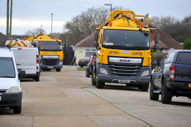 Ongoing concerns at the poor state of repair at Orient Road and Broadway, Lancing and the sewage leaks have caused distress to residents and local business owners. Pic S Robards SR2112131 SUS-211213-150504001