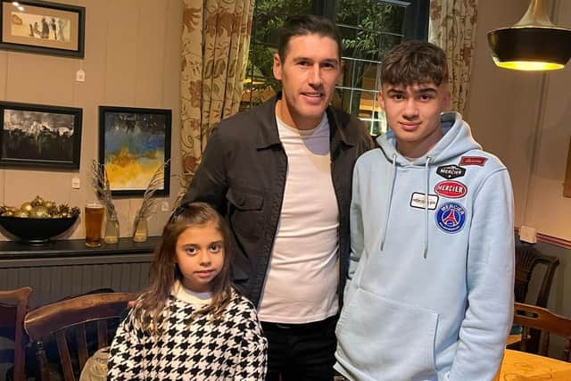Gareth Barry was a popular visitor at Sedlescombe Rangers' festive event