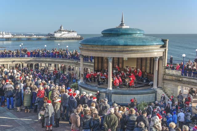 The traditional bandstand concert in pre-covid times. Eastbourne Bandstand’s Christmas concerts has been forced to take a break this year due to the continuing pandemic.