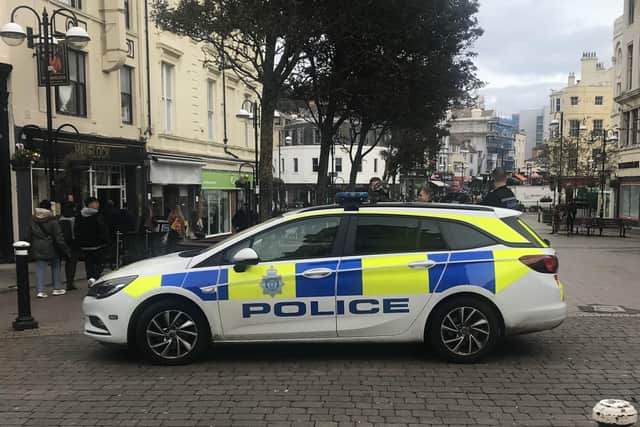 Police in Hastings town centre