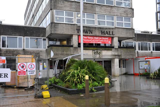 Crawley Town Hall. Pic Steve Robards SR2102021 SUS-210202-115716001