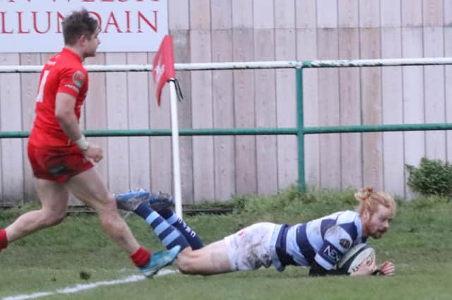 Matt McLagan goes over for a Chichester try at Richmond / Picture: Alison Tanner