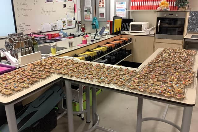 The gingerbread army. Bohunt students made 350 biscuits for Turning Tides. Photo: Lisa Day