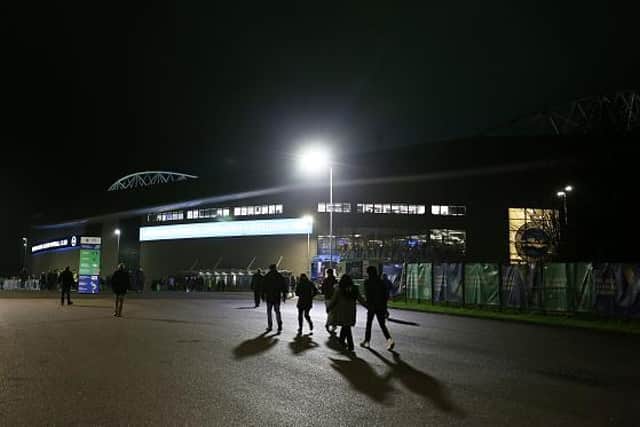 There were many empty seats at the Amex Stadium last night as some fans stayed away
