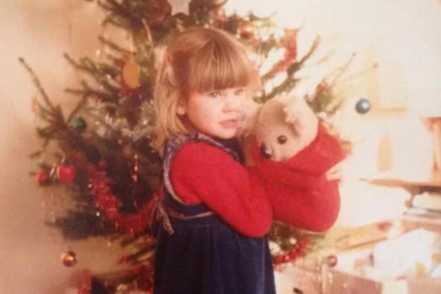 Christmas in the 80s –when it was ok to just throw tinsel at your tree. Although Katherine and her teddy didn't seem to mind. yl9VS9MDGByS5gHL3ohh