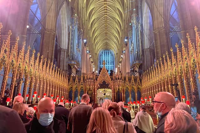Inside Westminster Abbey before the concert. Picture courtesy of Hawards Heath Town Council.