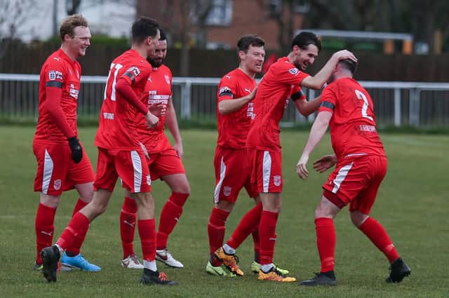 Seaford Town pulled off an impressive cup upset at The Crouch as they saw off Isthmian South East outfit Lancing 3-1 to book their place in the quarter-final of the RUR Charity Cup. Picture by Andy Pelling