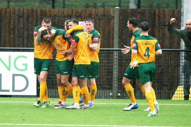 Dominic Di Paola hailed his Horsham side for the remarkable run of form that has seen them shoot up the Isthmian Premier and reach the quarter-finals of the Sussex Senior Cup. Picture by Derek Martin Photography and Art