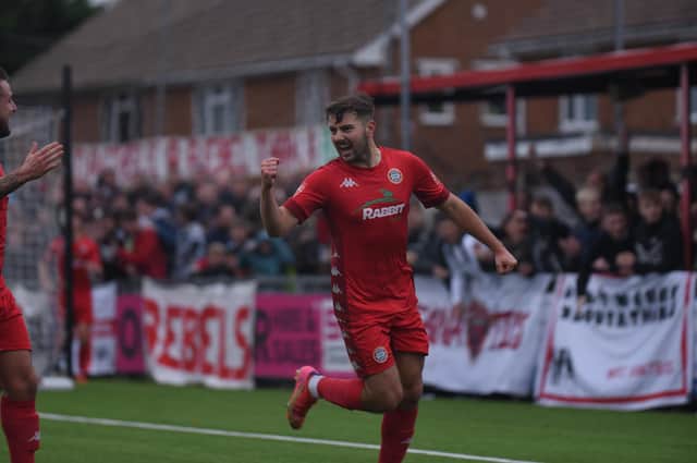 Ollie Pearce scored twice for Worthing against Lewes - to set up a cup visit to his old club Bognor / Picture: Marcus Hoare