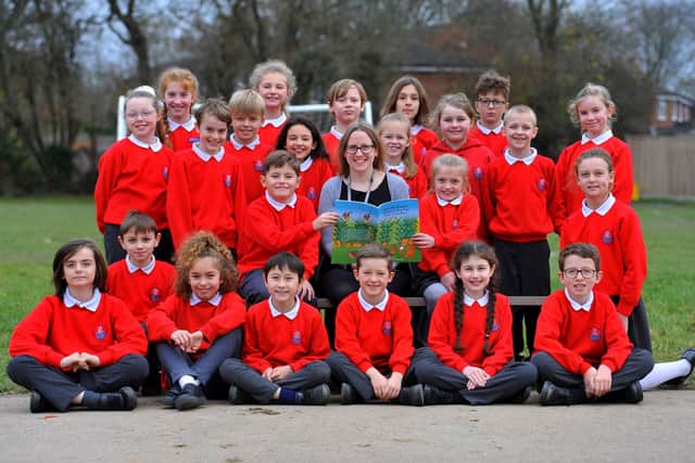 Pupils at Southwater Junior School wrote a 'chain story' during lockdown called  'How The Rabbit Defeated The Fox With Pink Ears' which has now been published as a book. Pic S Robards SR2112141 SUS-211214-172200001