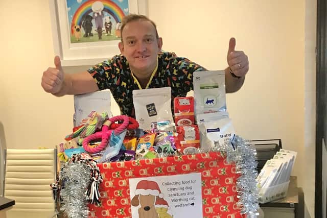 Dr David Hodges from Stellar Vets is collecting for Clymping Dog Sanctuary and Worthing Cat Welfare