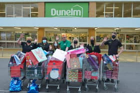 Staff from Dunelm Rustington with donated gifts