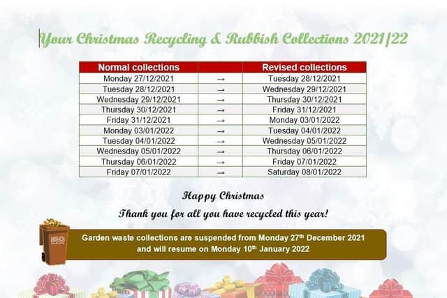 Christmas bin collection times for Rother SUS-211221-112718001