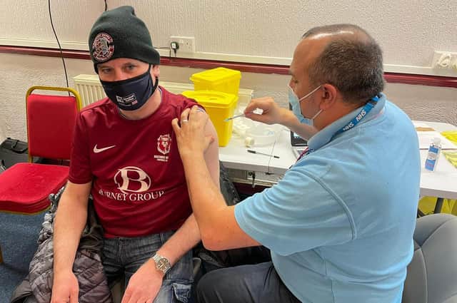 Supporters of Hastings United were celebrating a double win on Saturday as they came to watch the game and get their Covid-19 vaccination at the same time