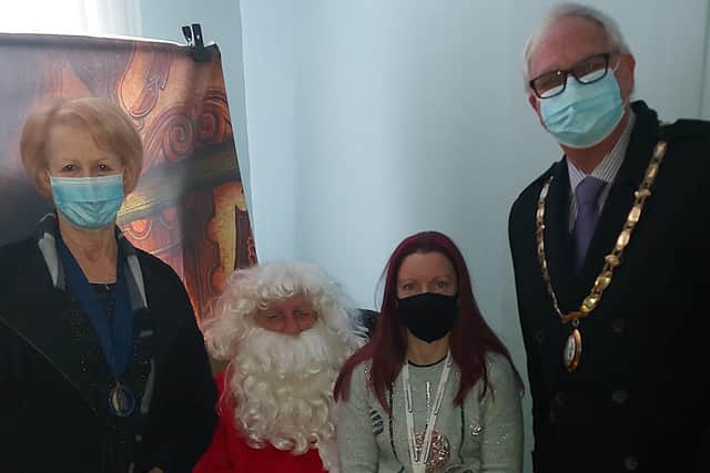 The mayor, consort and Anna Sharkey with Father Christmas. Picture: Haywards Heath Town Council.