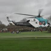 An air ambulance was seen taking off from Worlds End recreation park on Monday (January 3). Picture: Phil Dennett.