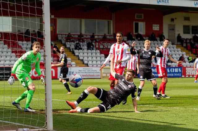 Action from last season's clash between Stevenage and Crawley Town. Picture by Martin Smith/UK Sports Images Ltd