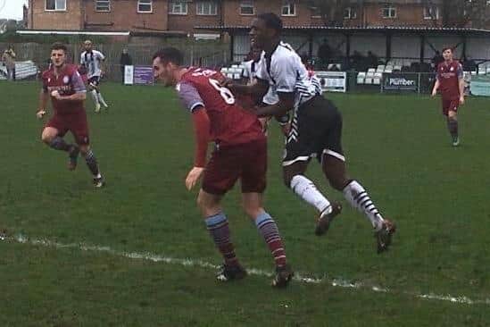 Action between Eastbourne United and Little Common / Picture: Mike Skinner