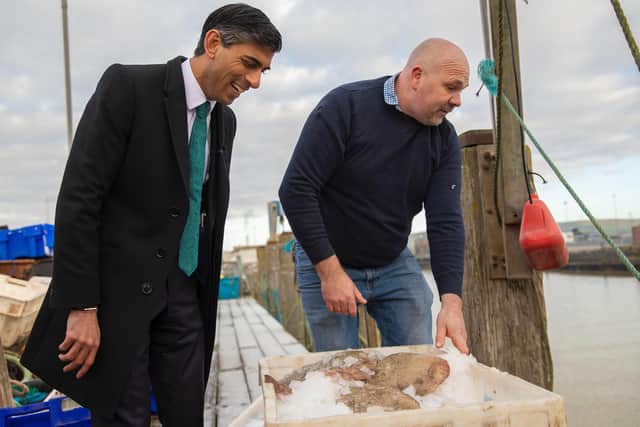 The Chancellor was able to talk to Newhaven fishermen and even caught a turbot fish, which he said he would be having for his dinner that evening.