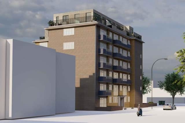 CGI of extra storey for Dolphin Court, Hove Street, Hove