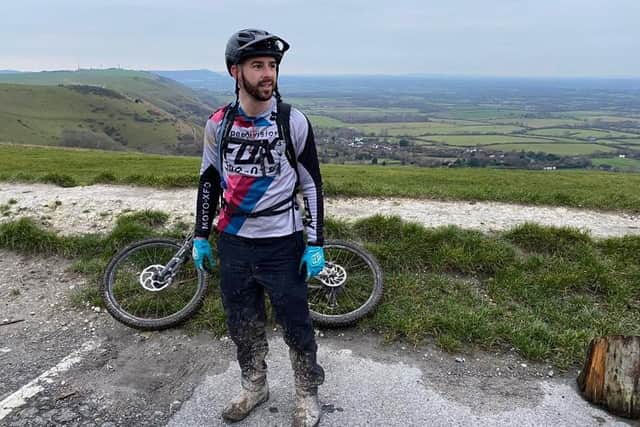 Alex Flokkas cycled the South Downs Way in a day to fundraise for the Multiple Sclerosis Society.