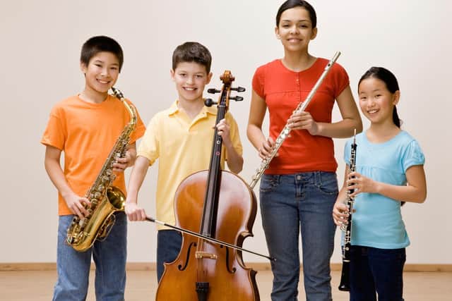 Music lessons were offered online during lockdown, but group interaction was limited for young musicians
