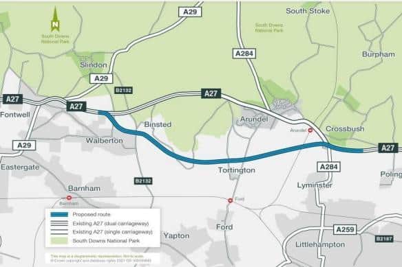 The 'ambitious plans' for upgrading the A27 at Arundel are being put to the public for feedback as part of a statutory consultation which will run for eight weeks. Photo: National Highways
