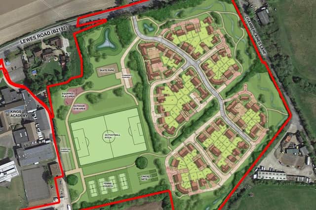 Illustrative layout of the proposed 100-home Ringmer development