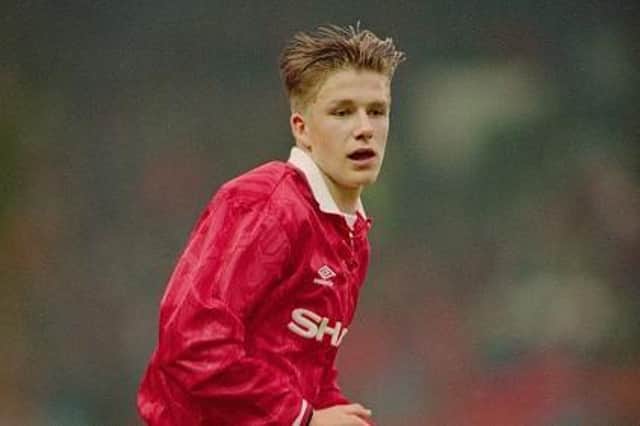 A youthful David Beckham in his Manchester United days