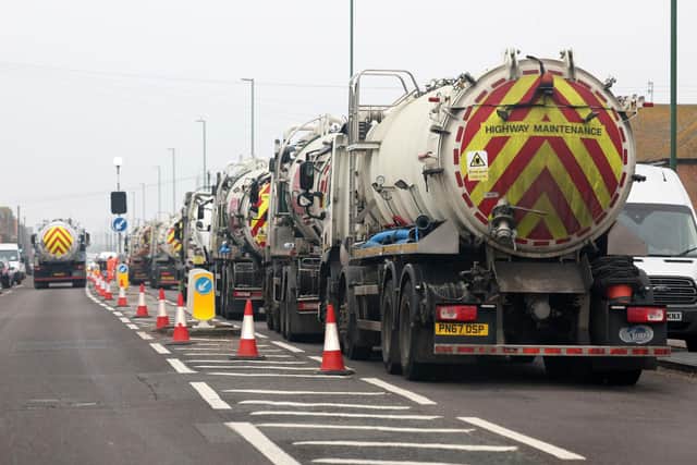 Tankers were brought in after each sewage leak in Lancing. Photo: Eddie Mitchell