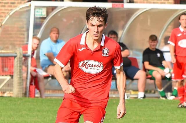 Jack Troak was at the double for Hassocks in their RUR Cup extra-time win over Crawley Down Gatwick. Picture by Chris Neal