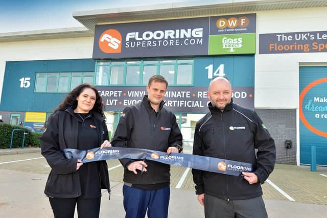 Store Representatives Lee Hobbs (centre), Manager Dean Laker (middle) and Ian Robinson (left).