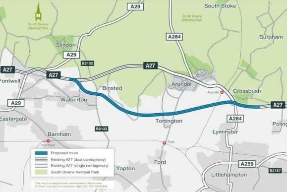 Plans to upgrade the A27 at Arundel are being put to the public for feedback. Photograph: National Highways