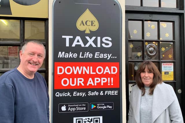 Ace Taxi staff Spencer Hawkins and Mandy Storey