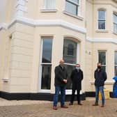 Councillor Kevin Jenkins, leader of Worthing Borough Council, with Chris Scorer and Reinhardt Slabbert of Patagonia Properties, and Steve Hay, Opening Doors manager at the councils