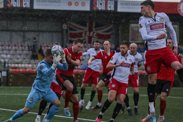 Eastbourne Borough and Hungerford in their last Priory Lane clash, last February / Picture: Andy Pelling