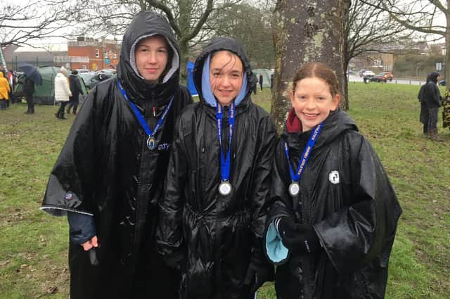 Rovers' silver medalists - under-13 girls Lexie McClean, Raya Petrova & Freda Pearce