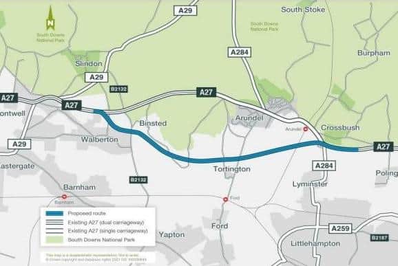 The plans for upgrading the A27 will feature a combination of improvements along the existing road through the South Downs National Park and Arundel.