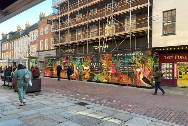 Hoardings as they stand around the proposed site of The Ivy in East Street.