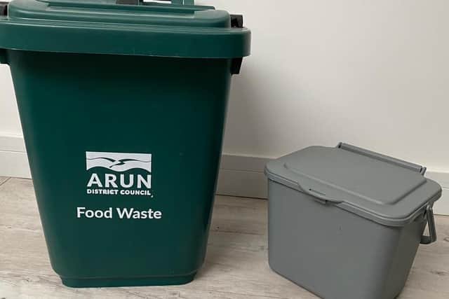 Food waste bins used in the Arun trial