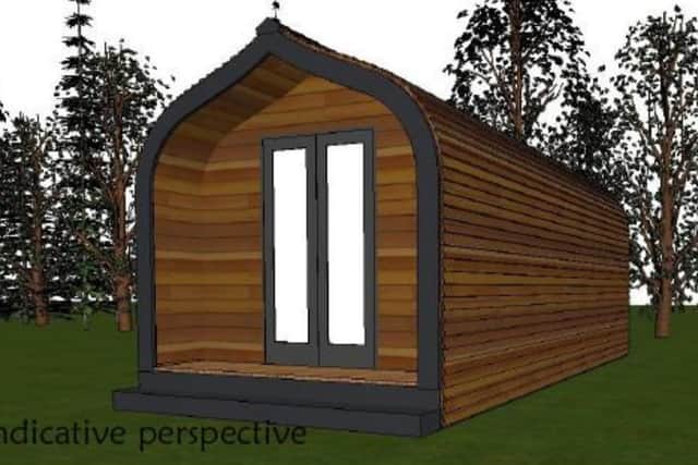 Indicative image of the glamping pods