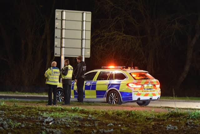 A man has been arrested after a police pursuit on the A27 in East Sussex, which began in Brighton and ended at the Drusillas roundabout. Photo: Dan Jessup SUS-220116-130419001