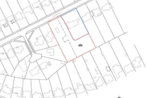 The proposed site in Old Camp Road outlined in red