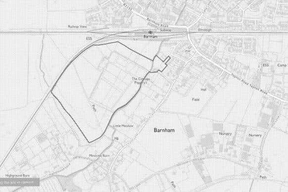 The application site off Church Lane, Barnham, where 200 homes have been allowed on appeal