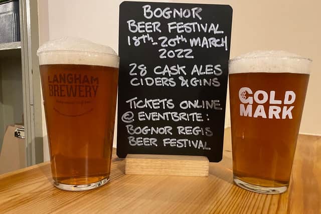 The beerfest will take place at the Gordon Centre, in Bognor Regis