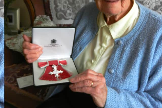 Margaret Baker with her MBE
