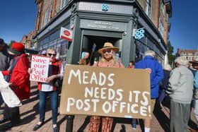 Meads Community Association and local residents protested about the closure of the Co-op and Post Office in Meads Street in September 2021.Photo by Justin Lycett. SUS-220118-092025001