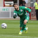 Glenn Morris pulled off a couple of good saves in the first half at Stevenage
