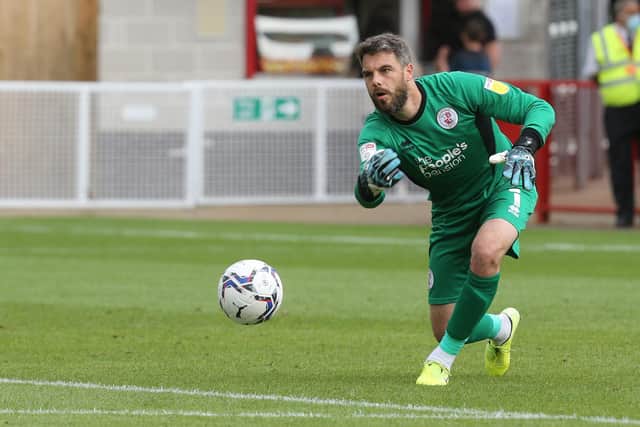 Glenn Morris pulled off a couple of good saves in the first half at Stevenage